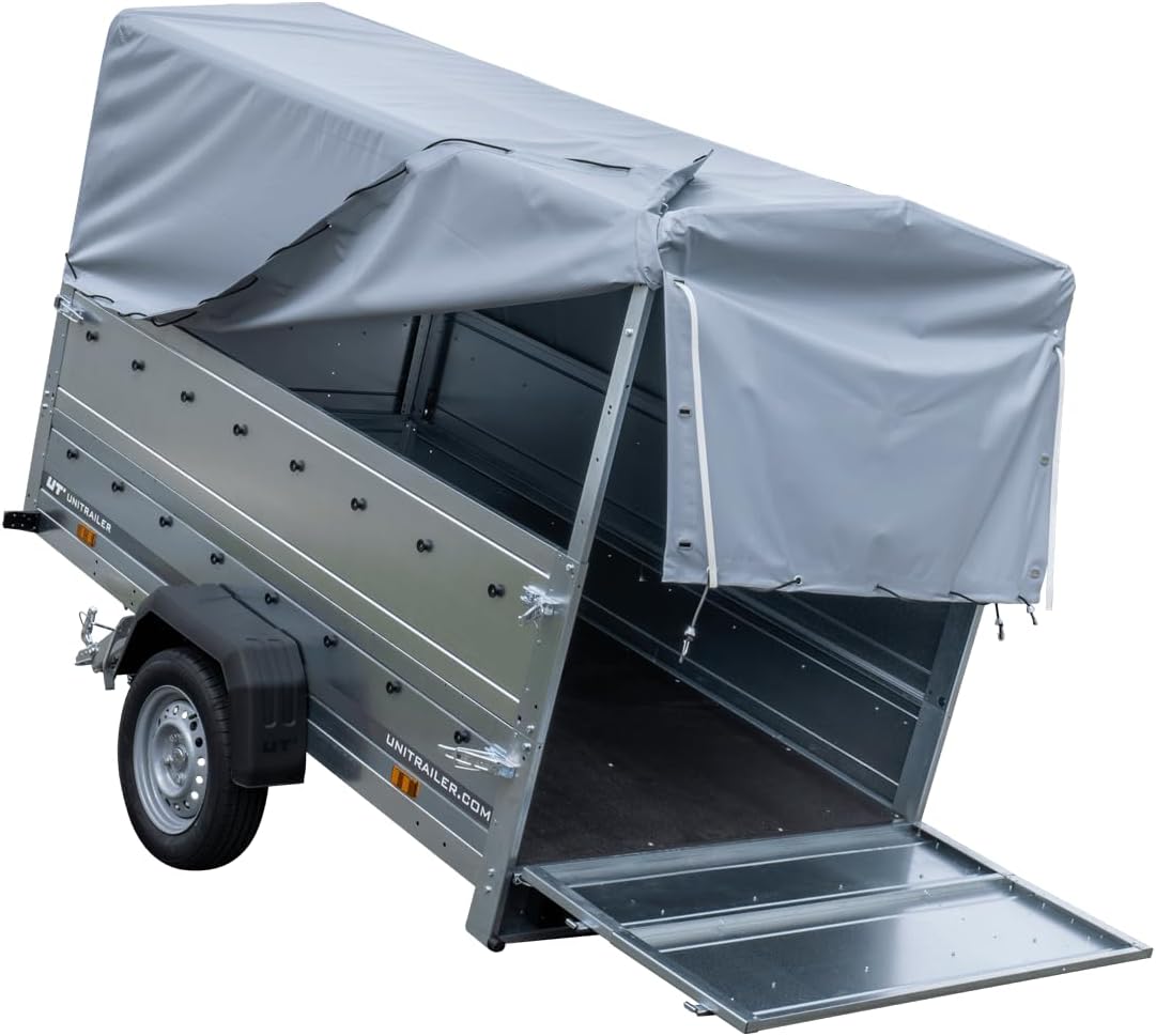 UNITRAILER Kipphänger 230 750 kg – Verzinkter Stahl, Klappbare Heckklappe, Kippbare Deichsel & Optionale Hochplane