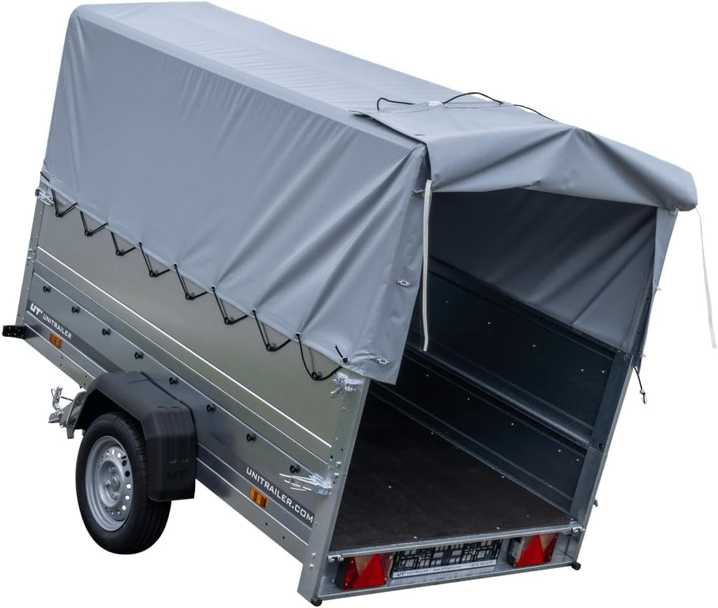 UNITRAILER Kipphänger 230 750 kg – Verzinkter Stahl, Klappbare Heckklappe, Kippbare Deichsel & Optionale Hochplane
