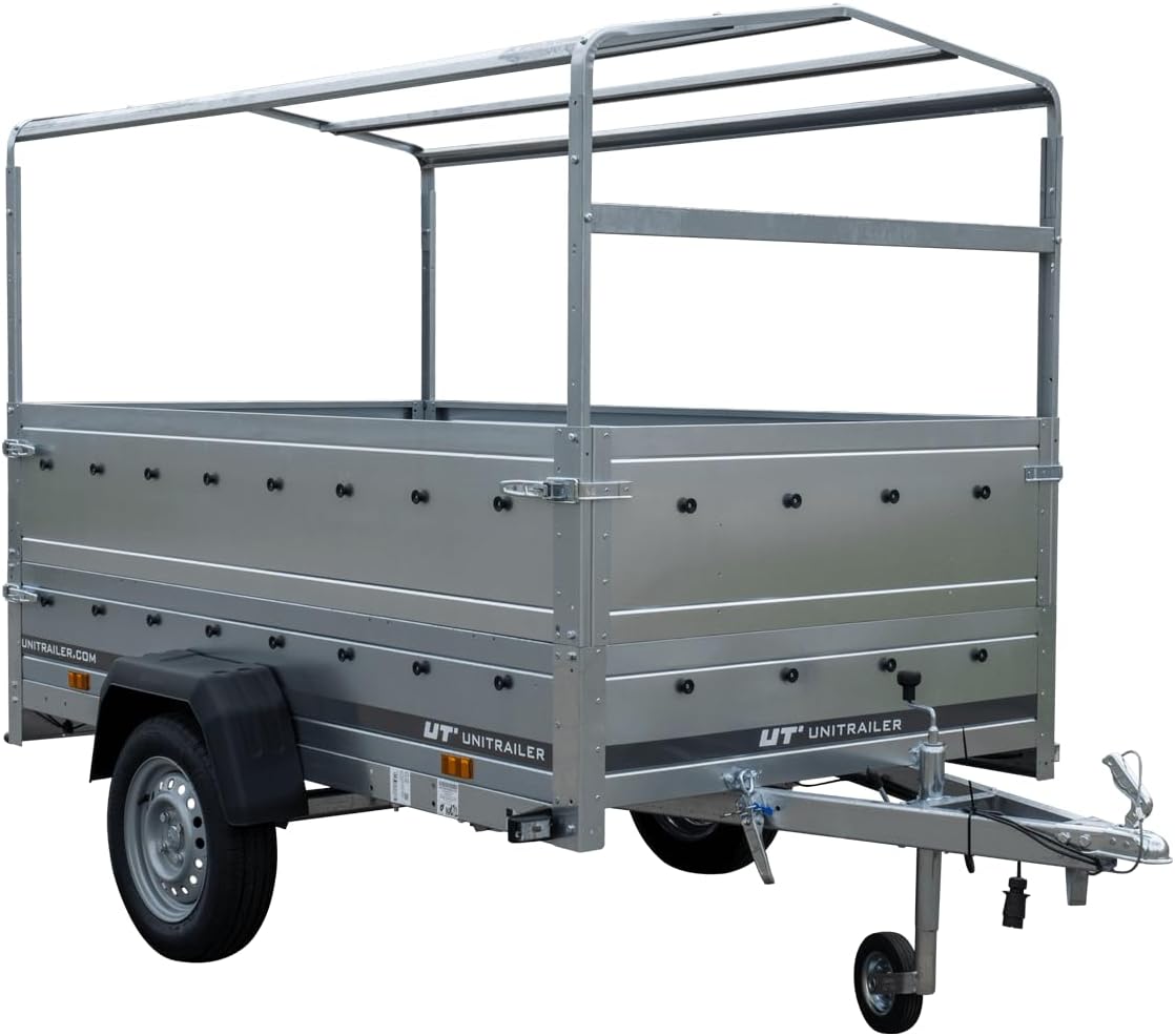 UNITRAILER Kipphänger 230 750 kg – Verzinkter Stahl, Klappbare Heckklappe, Kippbare Deichsel & Optionale Hochplane
