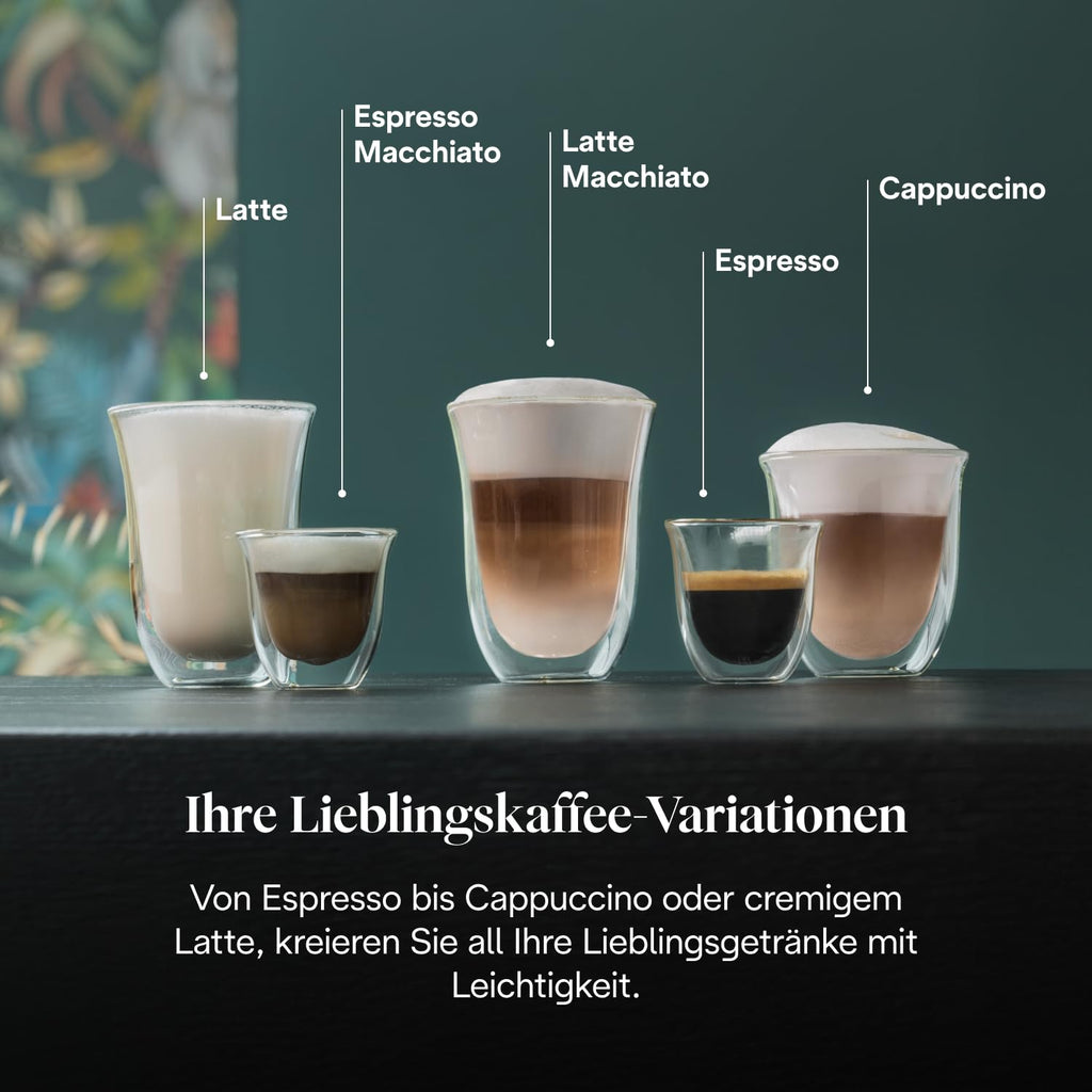 De'Longhi Dedica Duo - Perfetto Kompakte Siebträgermaschine Espressomaschine mit Soft-Touch-Icons, manuellem Milchaufschäumer für Espresso, Cappuccino und Cold Brew, 15cm breit, Metall (EC890.M)