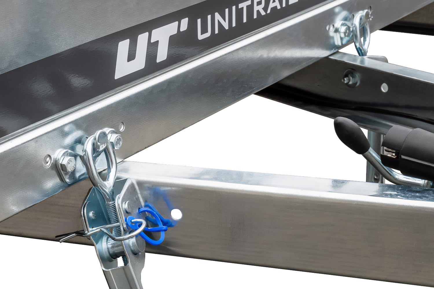 UNITRAILER Klappanhänger 750 kg – Silber | Robuster Stahlanhänger mit Bordwänden, Kippmechanismus & Plane