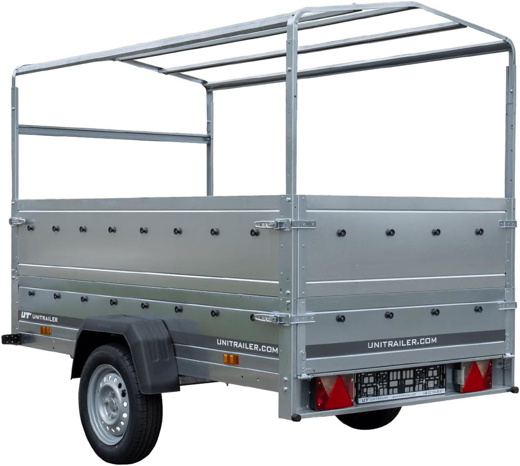 UNITRAILER Kipphänger 230 750 kg – Verzinkter Stahl, Klappbare Heckklappe, Kippbare Deichsel & Optionale Hochplane