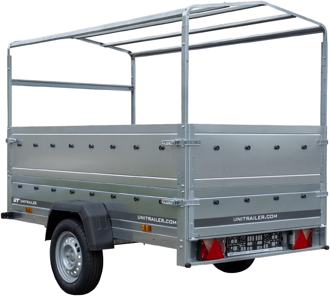 UNITRAILER Kipphänger 230 750 kg – Verzinkter Stahl, Klappbare Heckklappe, Kippbare Deichsel & Optionale Hochplane