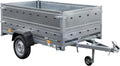 UNITRAILER Klappanhänger 750 kg – Silber | Robuster Stahlanhänger mit Bordwänden, Kippmechanismus & Plane