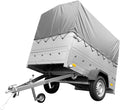UNITRAILER PKW Anhänger 750 kg – Silber | Hochplane, Bordwände, V-Deichsel, Siebdruckboden & AL-KO/Knott Achse
