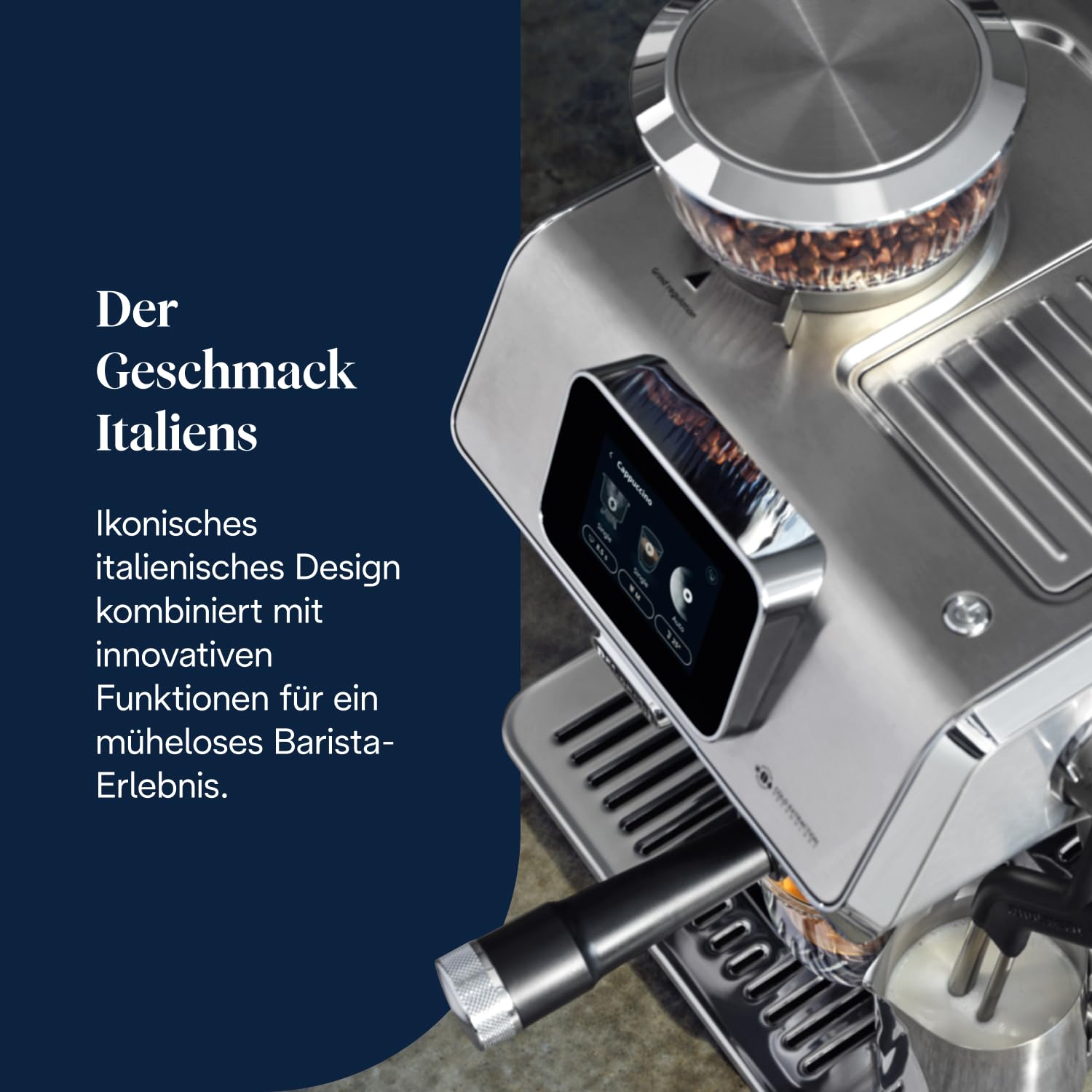 De'Longhi Siebträgermaschine La Specialista Arte EC9155.MB, Espressomaschine mit Mahlwerk, 8 Mahlgrade, 15 Bar, 3 Temperaturen, Milchschaumdüse, 1550W, 1,7L Tank, Edelstahl/Schwarz inkl. Barista-Kit