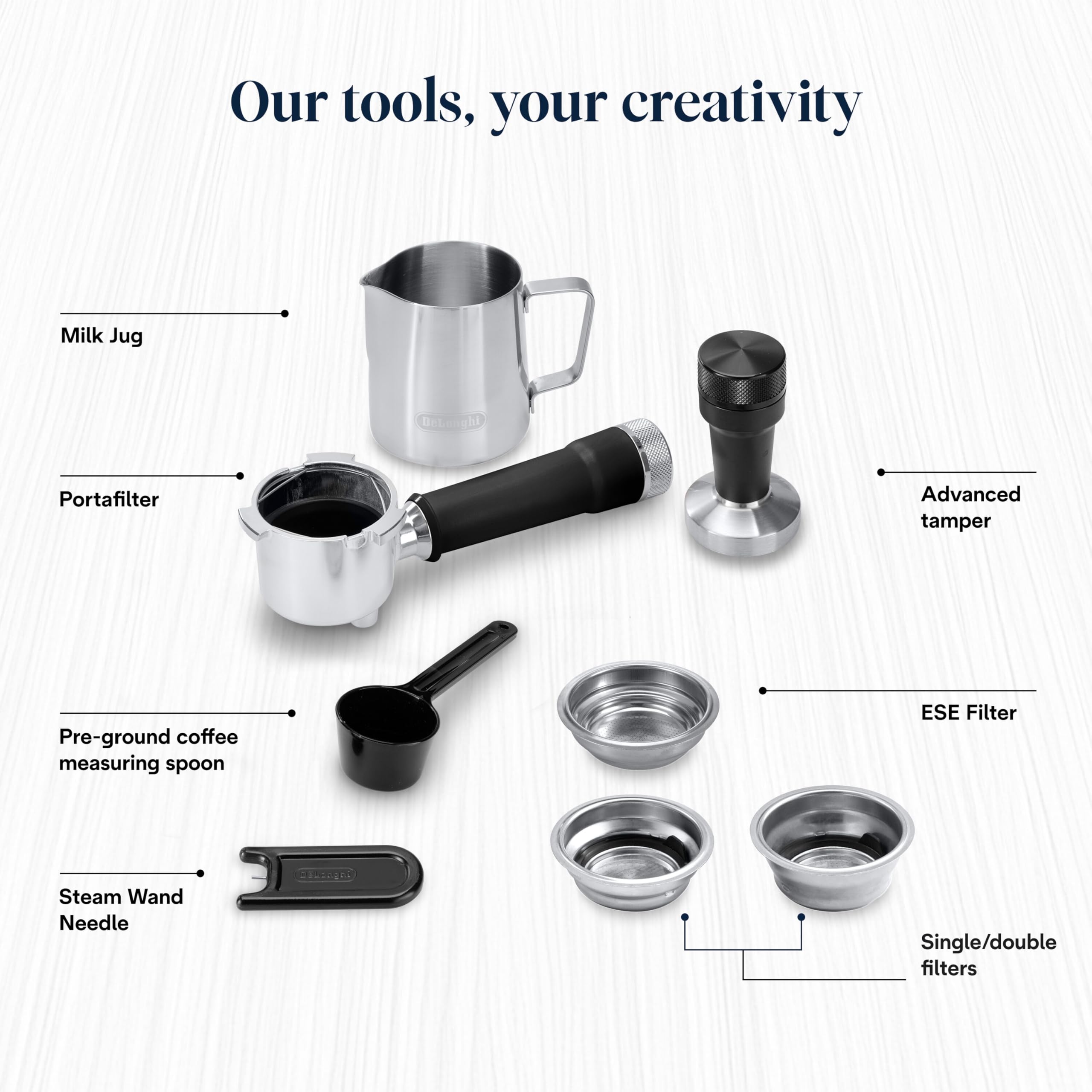 De'Longhi Dedica Duo - Perfetto Kompakte Siebträgermaschine Espressomaschine mit Soft-Touch-Icons, manuellem Milchaufschäumer für Espresso, Cappuccino und Cold Brew, 15cm breit, Metall (EC890.M)