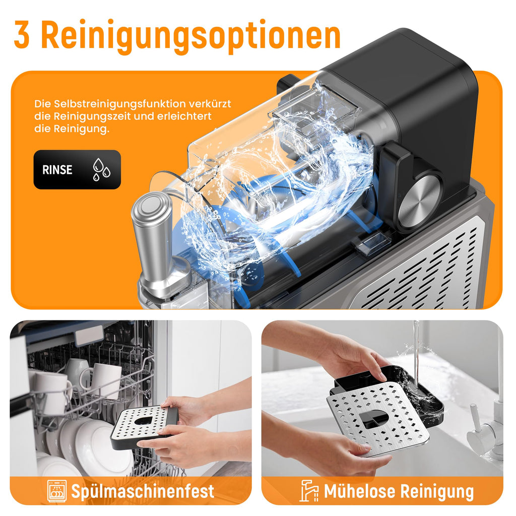 Slush Maschine – 2,5 L Eismaschine & Slushie Maschine für Zuhause, mit LED-Display, 6 voreingestellten Programmen für Eiscreme, Frappés, Milchshakes, automatischer Reinigung